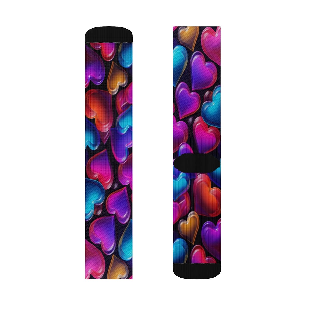 3d Love Heart Socks - Dope Sox All Over Prints