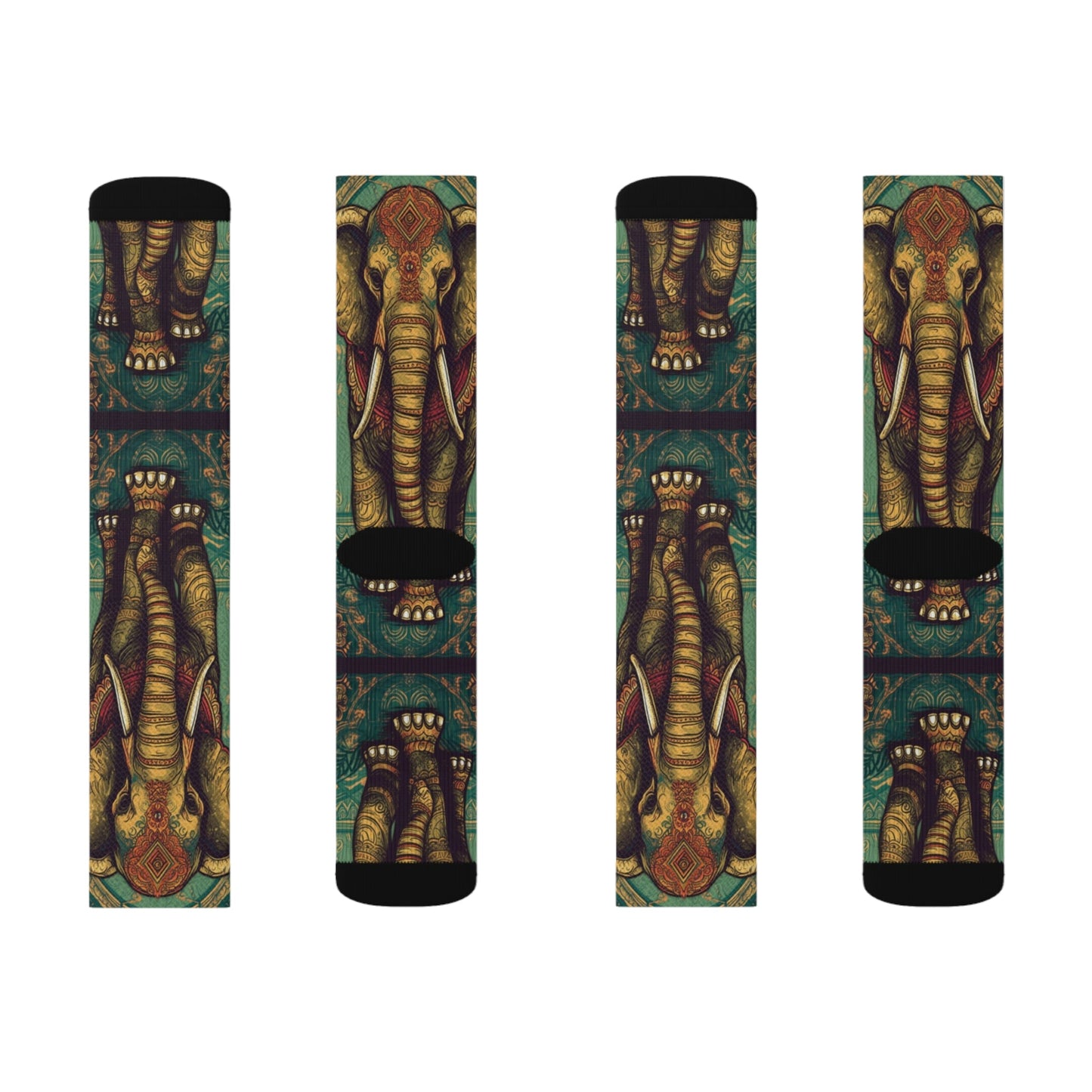 Aztec Elephant Socks - Dope Sox All Over Prints