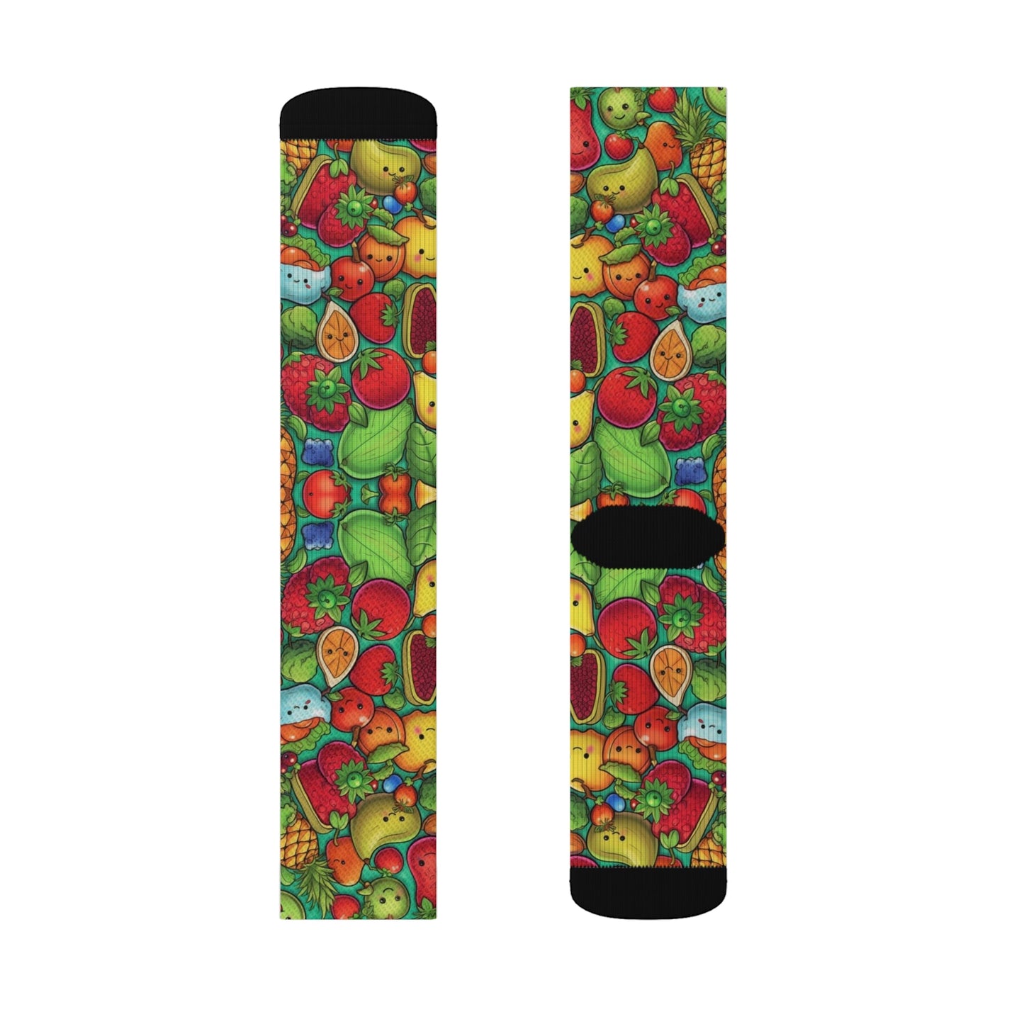 Cute Chibi Fruit Socks - Dope Sox All Over Prints