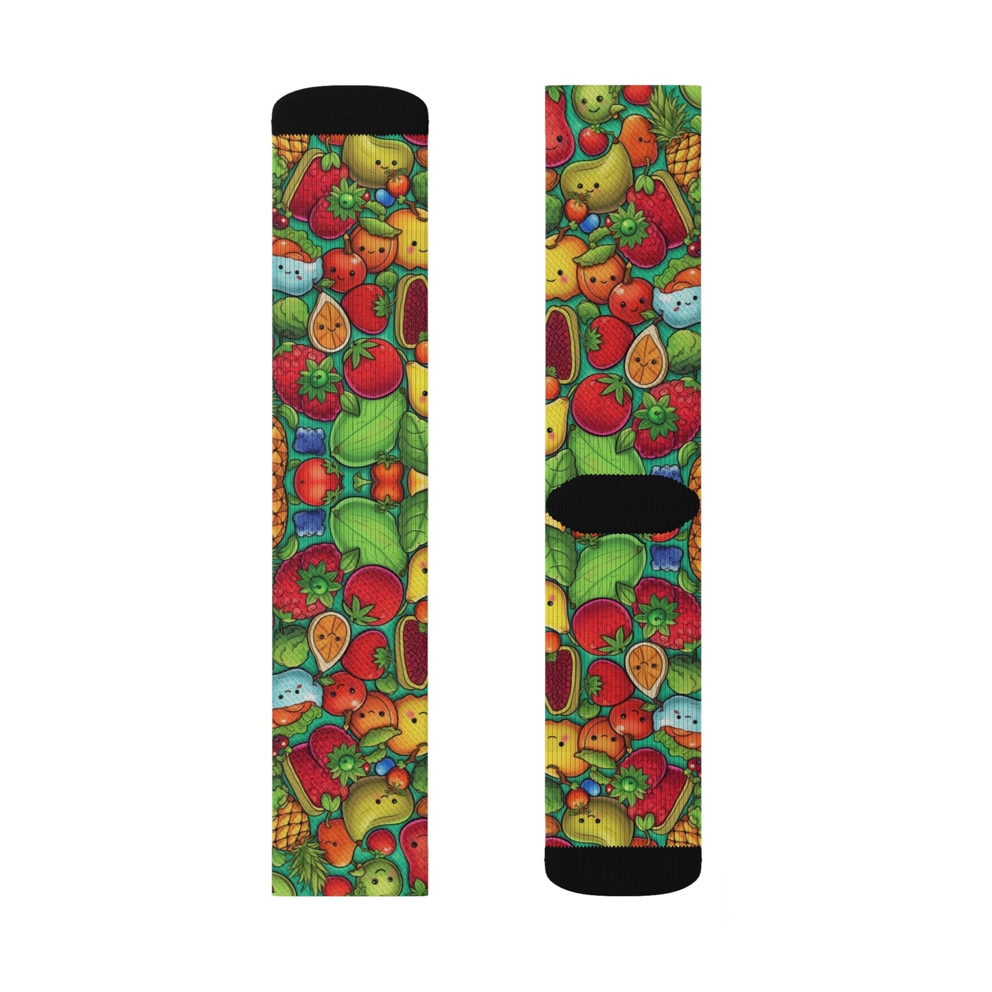 Cute Chibi Fruit Socks - Dope Sox All Over Prints