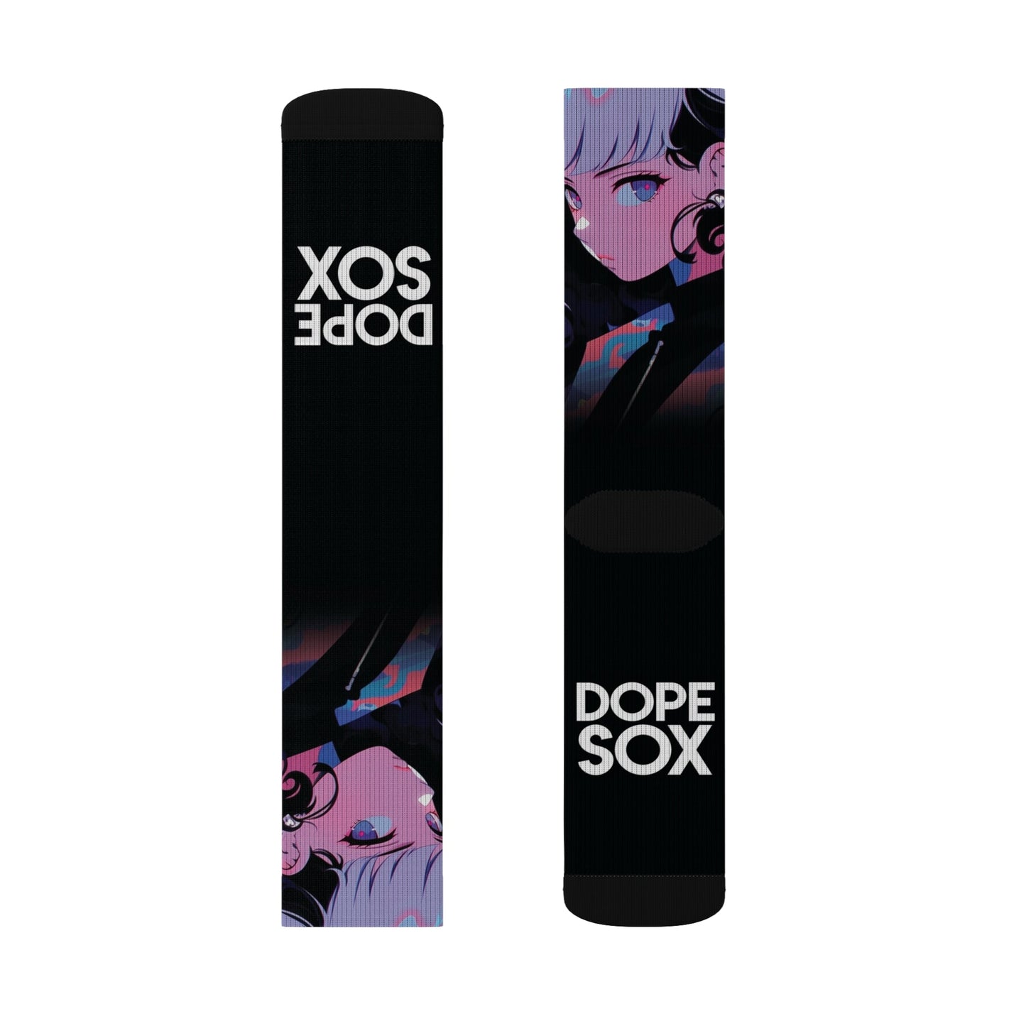 Cute Girl Anime Socks - Dope Sox All Over Prints