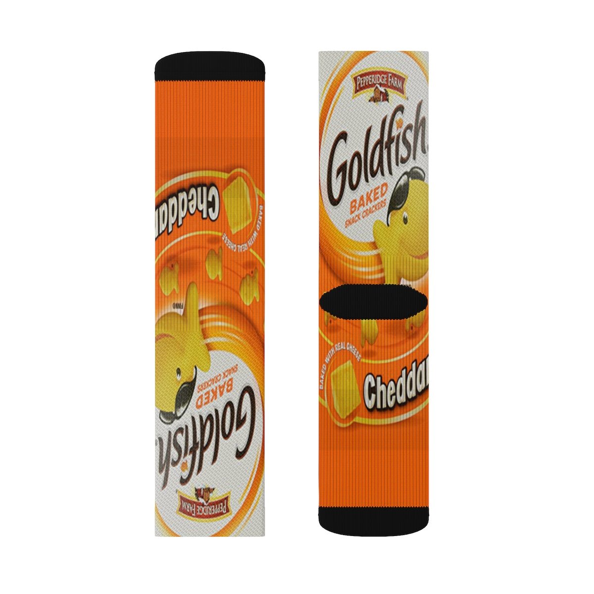 Gold Fish Chedda Graphic Socks - Dope Sox All Over Prints