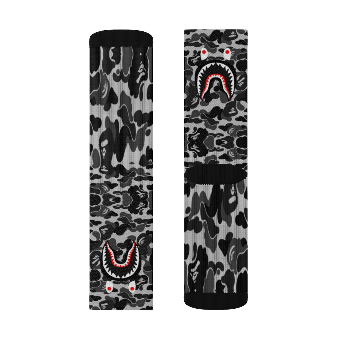 Gray Bape Crew Socks - Dope Sox All Over Prints