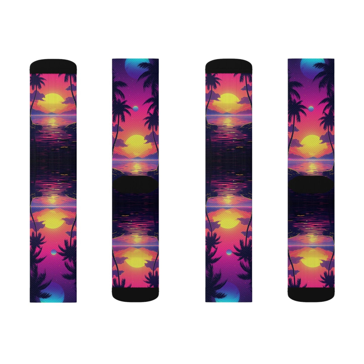 Retro Palm tree socks - Dope Sox All Over Prints