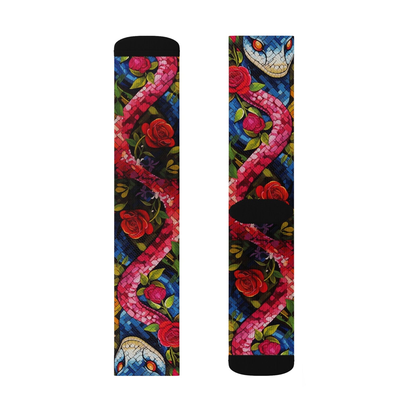 Snakes and Roses Crew Socks - Dope Sox All Over Prints