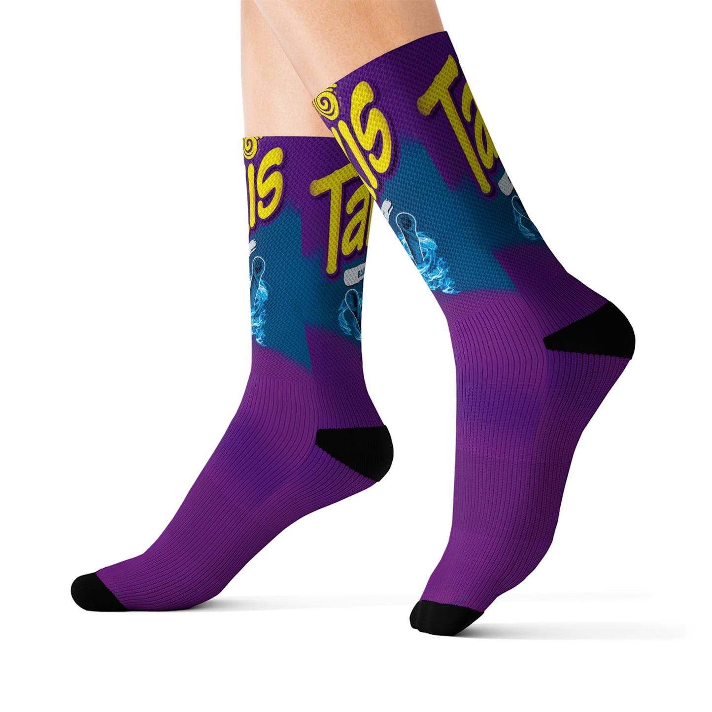 Takis Blue Heat Crew socks - Dope Sox All Over Prints
