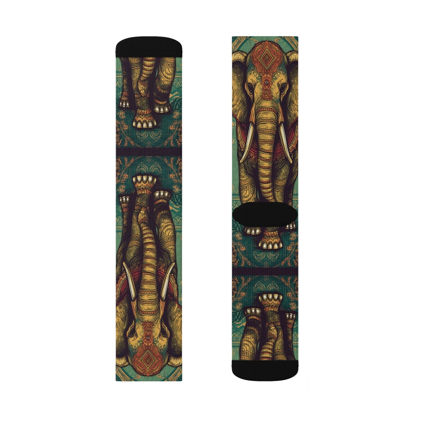 Aztec Elephant Socks - Dope Sox All Over Prints