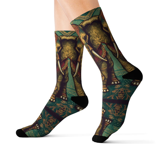 Aztec Elephant Socks - Dope Sox All Over Prints