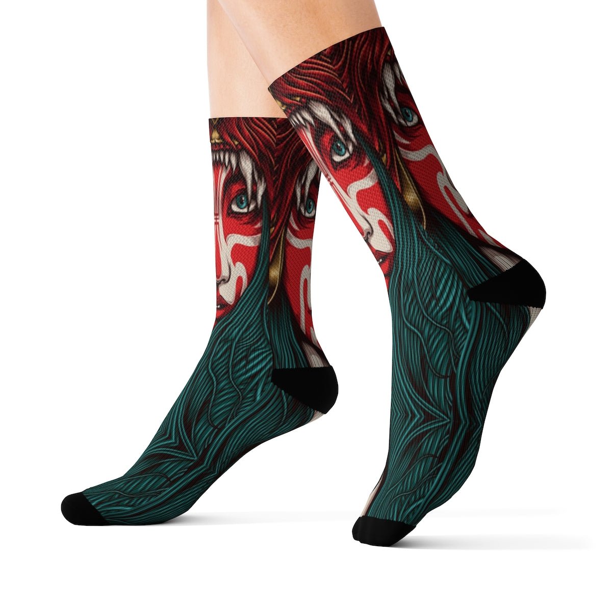 Aztec Indian Queen crew socks - Dope Sox All Over Prints