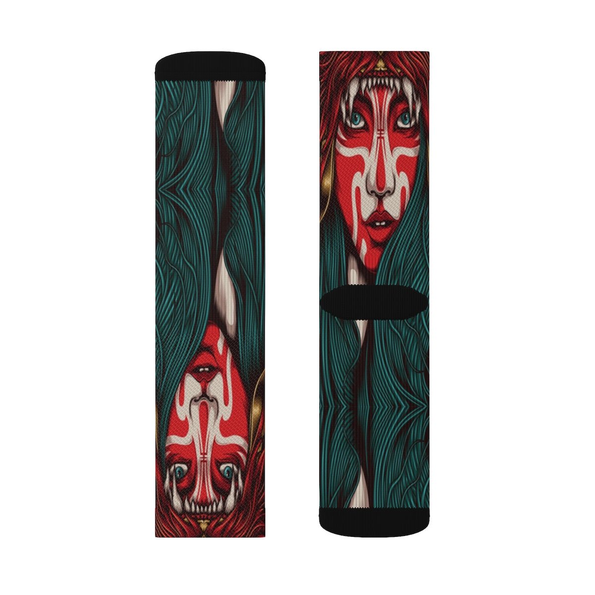 Aztec Indian Queen crew socks - Dope Sox All Over Prints
