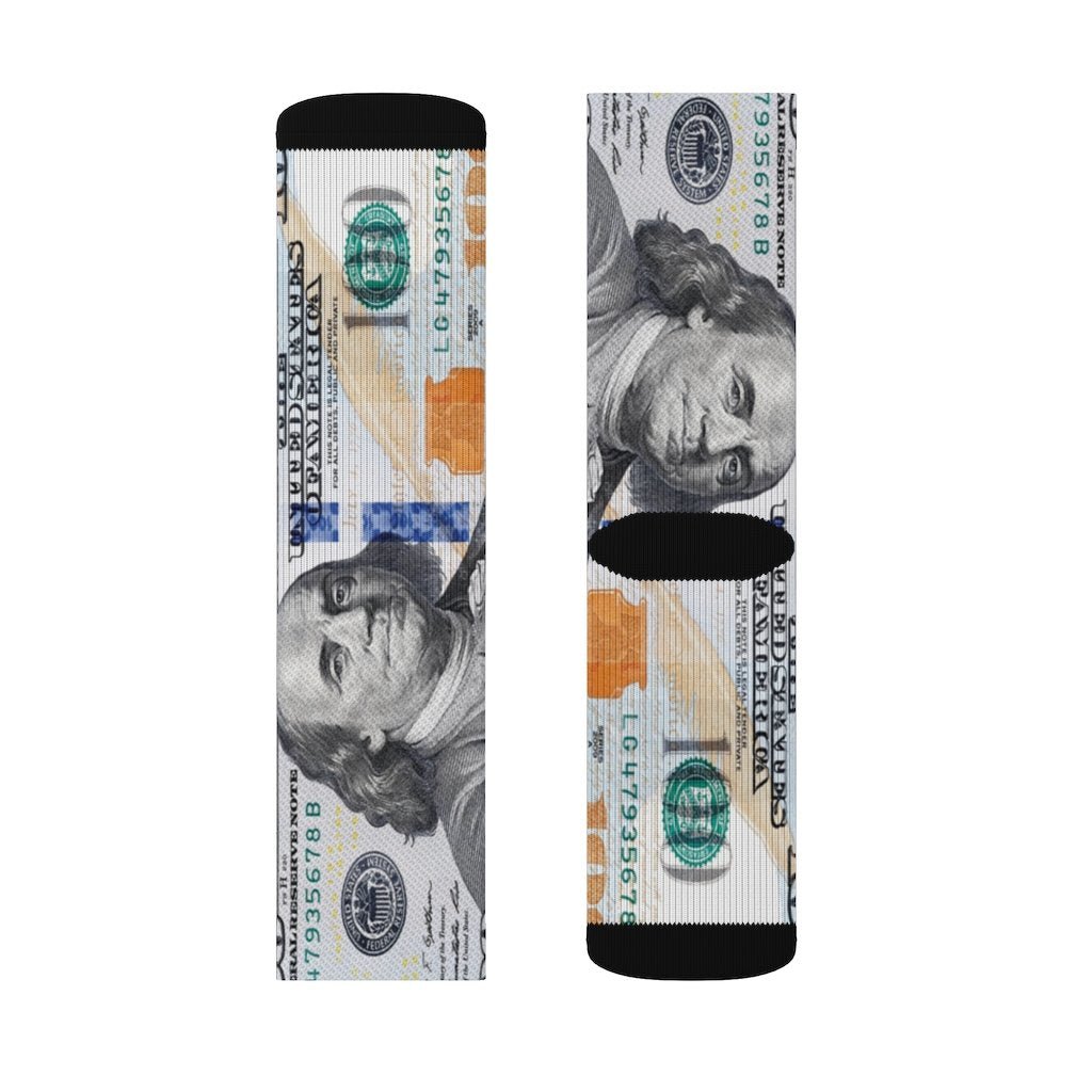 Benjamin Franklin Money crew socks - Dope Sox All Over Prints