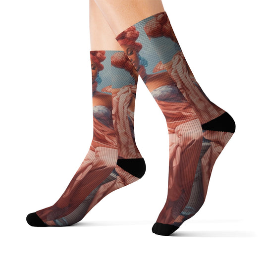 Black Monarch Queen Socks - Dope Sox All Over Prints