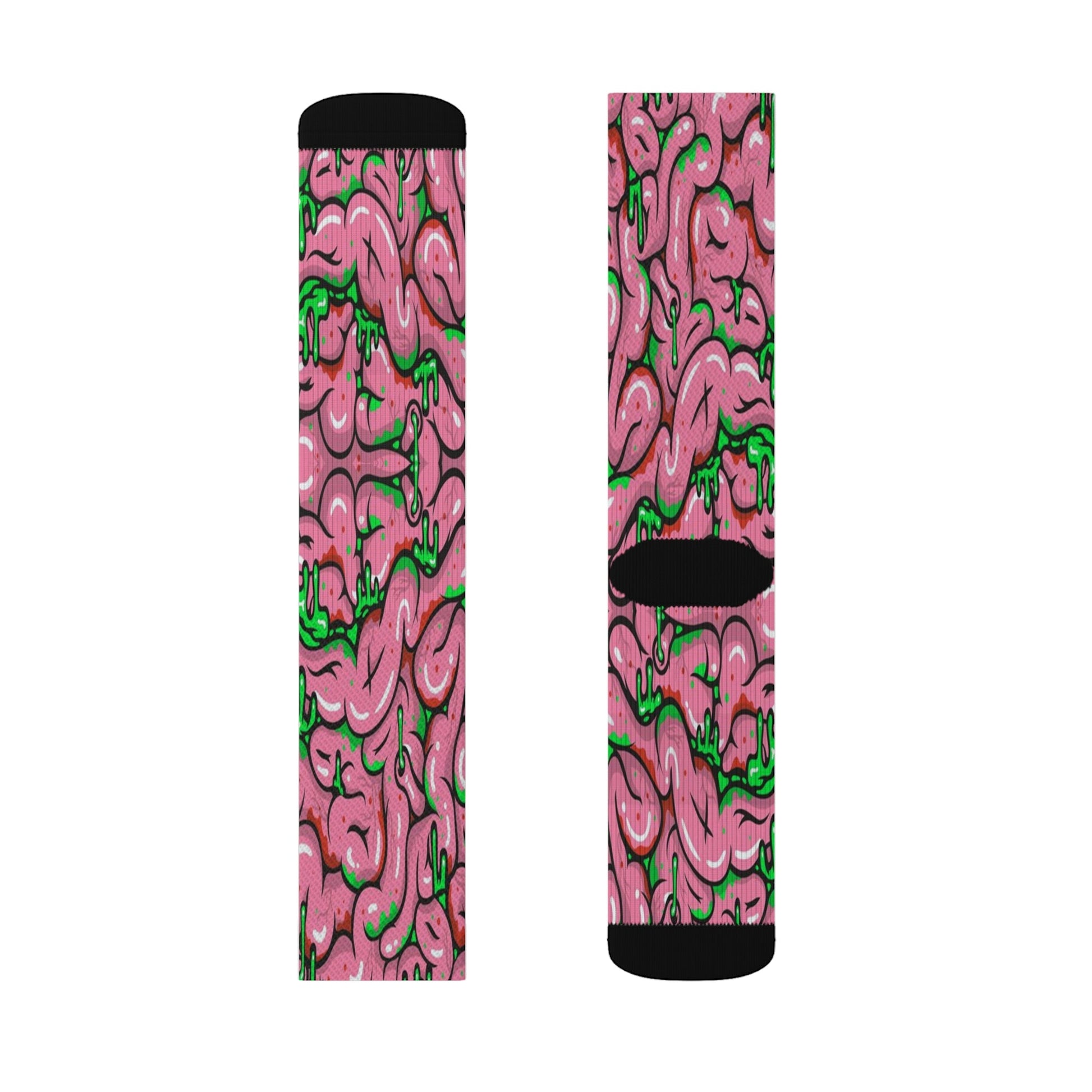 Brain Green Ooze socks - Dope Sox All Over Prints