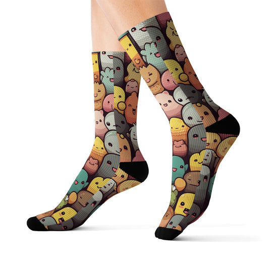 Cute Chibi Farm Socks - Dope Sox All Over Prints