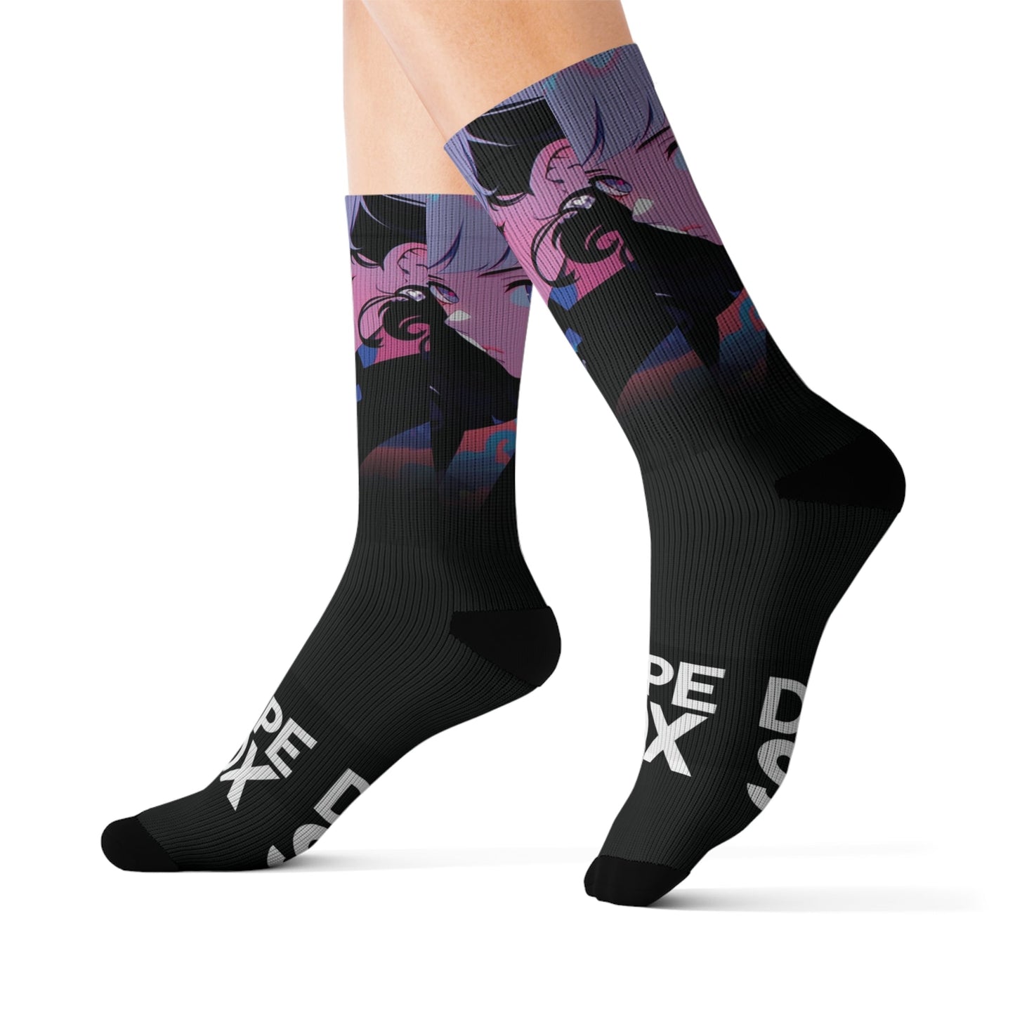 Cute Girl Anime Socks - Dope Sox All Over Prints
