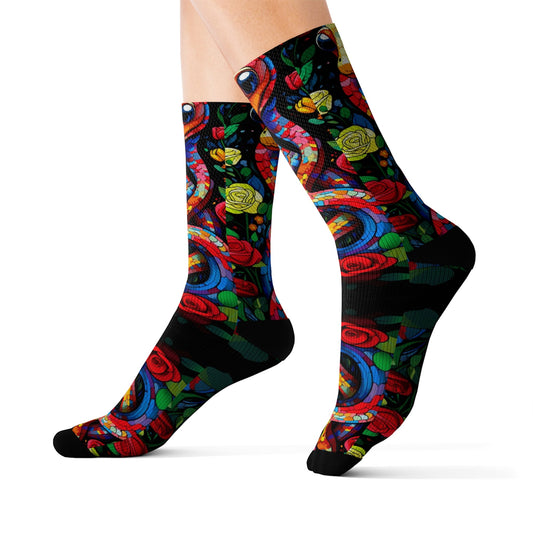 Cute Snake socks - Dope Sox All Over Prints