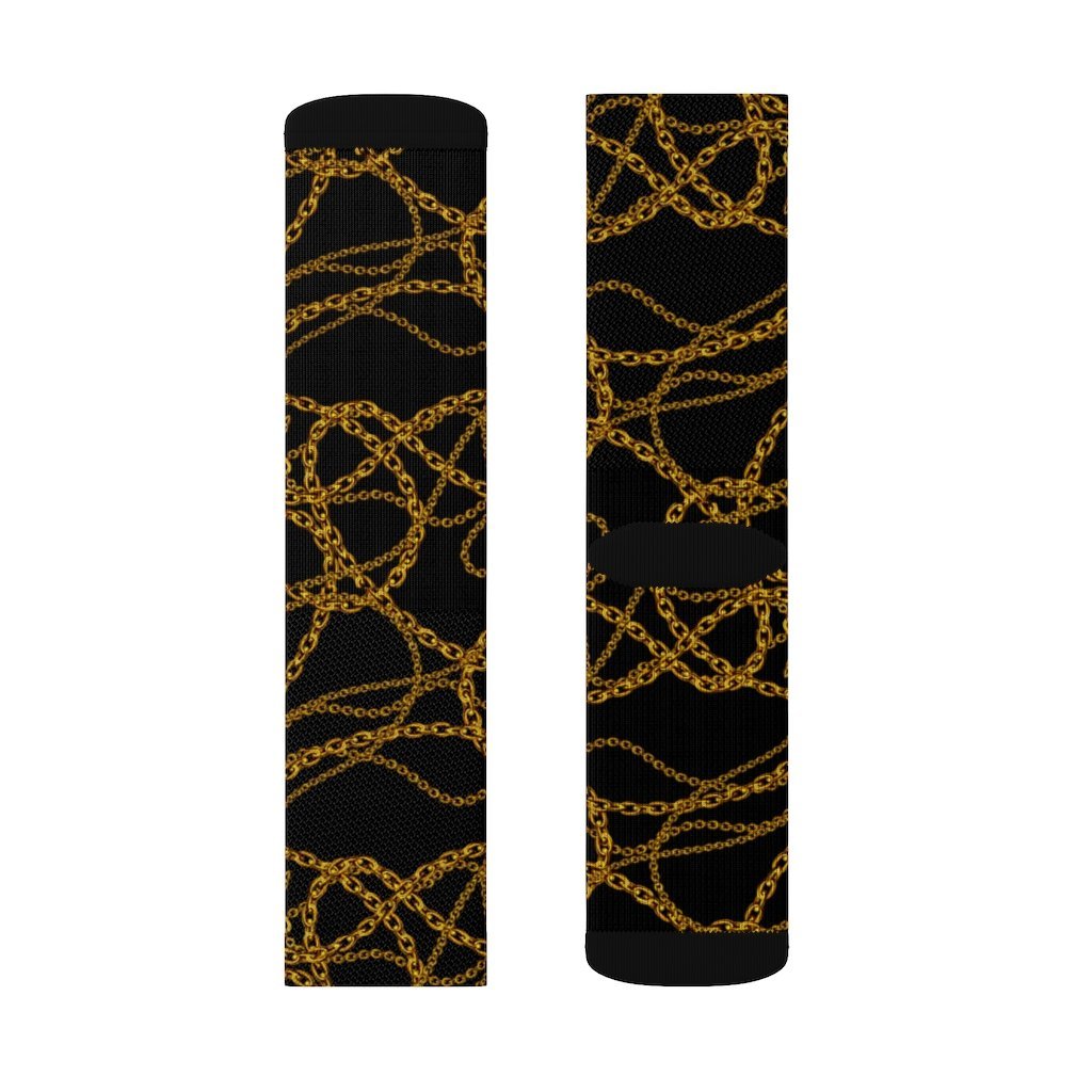 Gold chain crew socks - Dope Sox