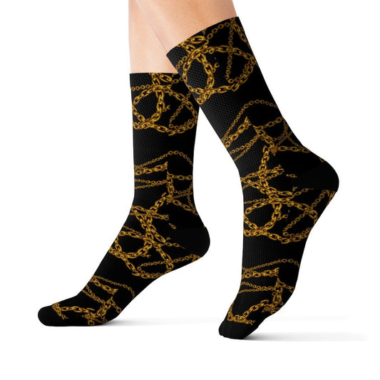 Gold chain crew socks - Dope Sox