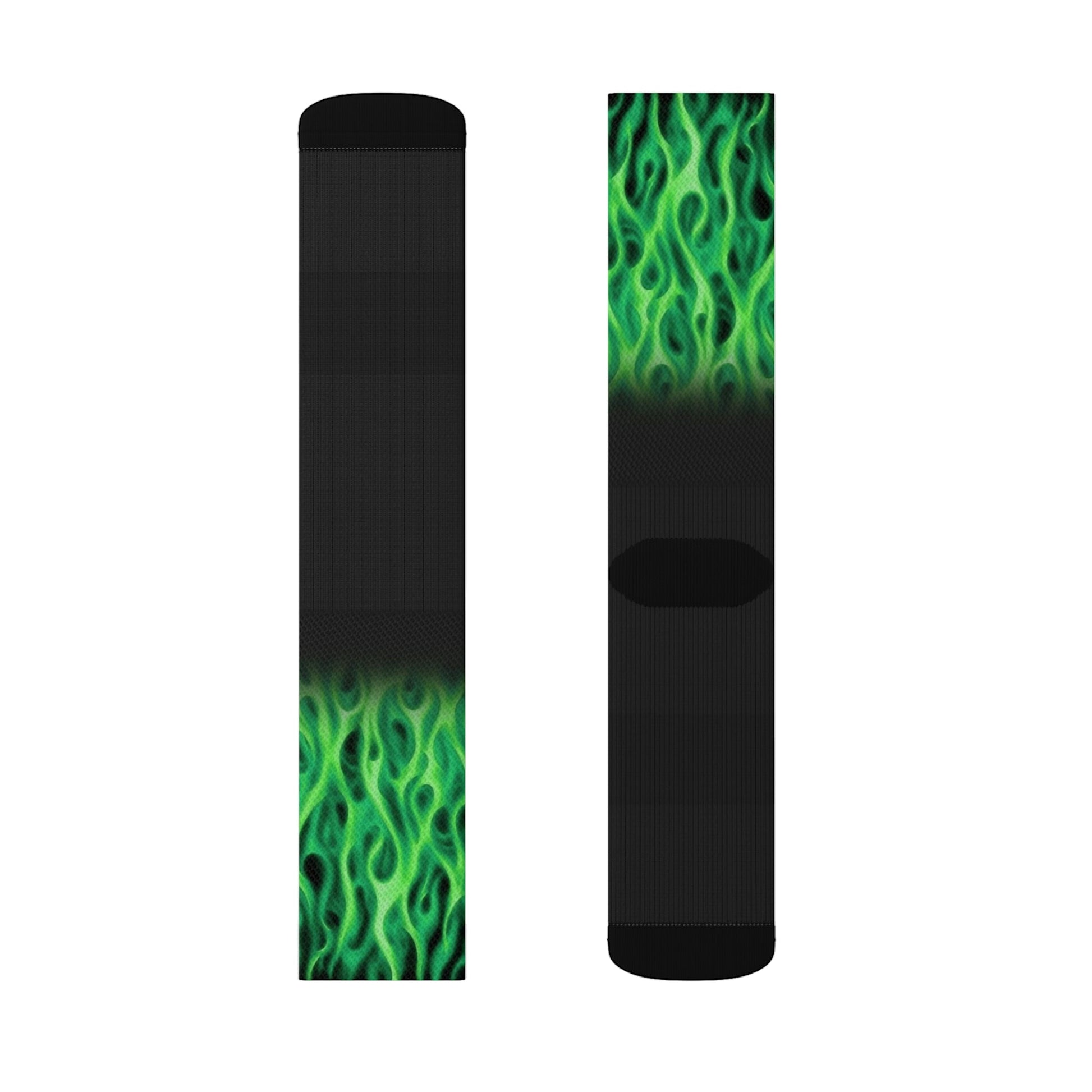 Green Flame Crew socks - Dope Sox All Over Prints