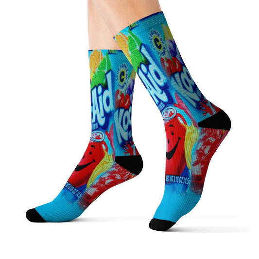 Kool Aid Blue Crew Socks - Dope Sox All Over Prints