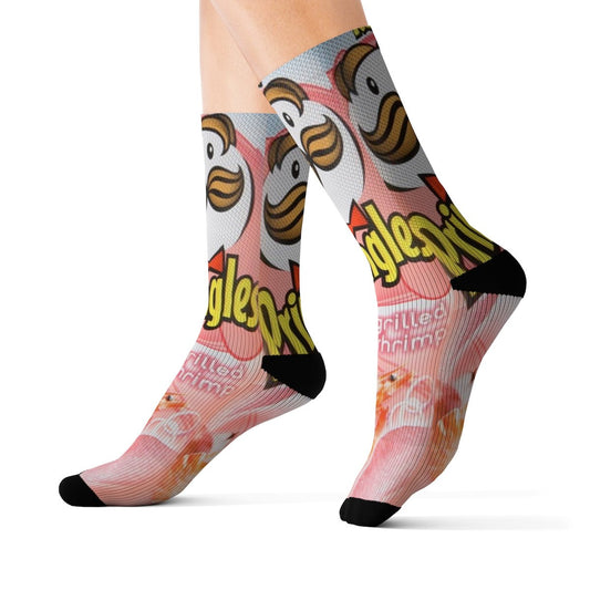 Pringles Shrimp Graphic Crew Socks - Dope Sox All Over Prints