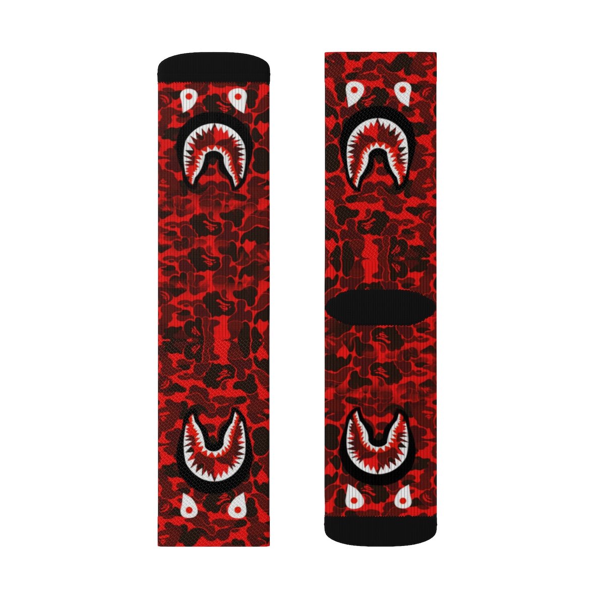 Red Bape Crew Socks - Dope Sox All Over Prints