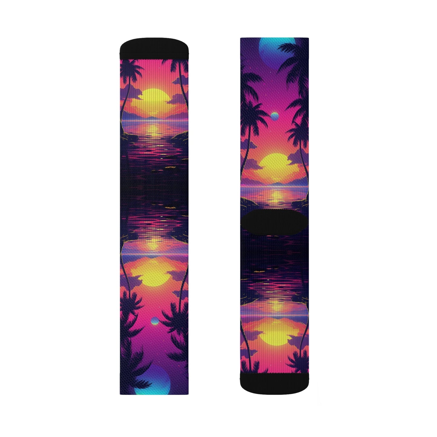 Retro Palm tree socks - Dope Sox All Over Prints