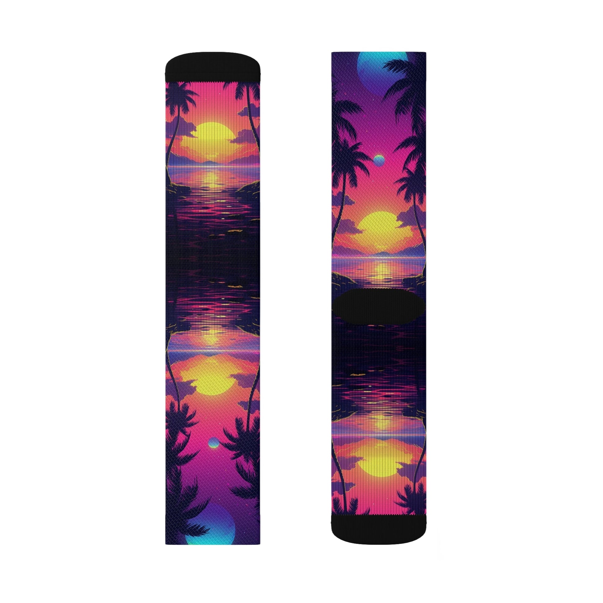 Retro Palm tree socks - Dope Sox All Over Prints