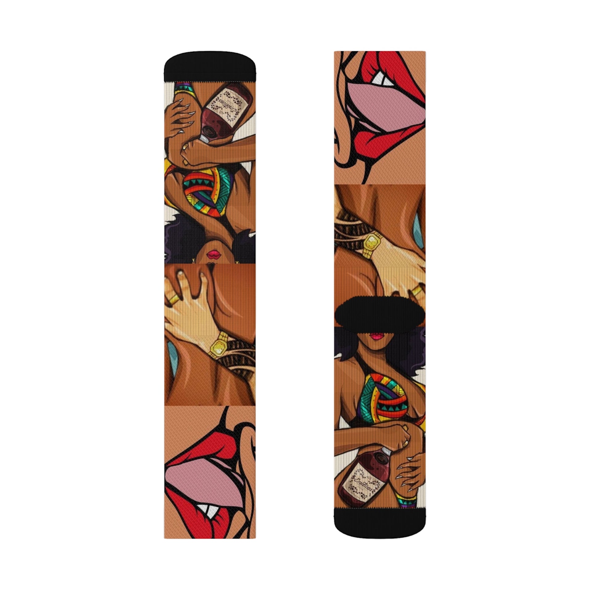 Sexy Hood Love Crew Socks - Dope Sox All Over Prints
