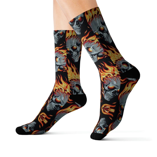 Skull and fire socks - Dope Sox All Over Prints