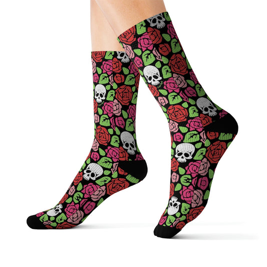 Skull and rose socks - Dope Sox All Over Prints