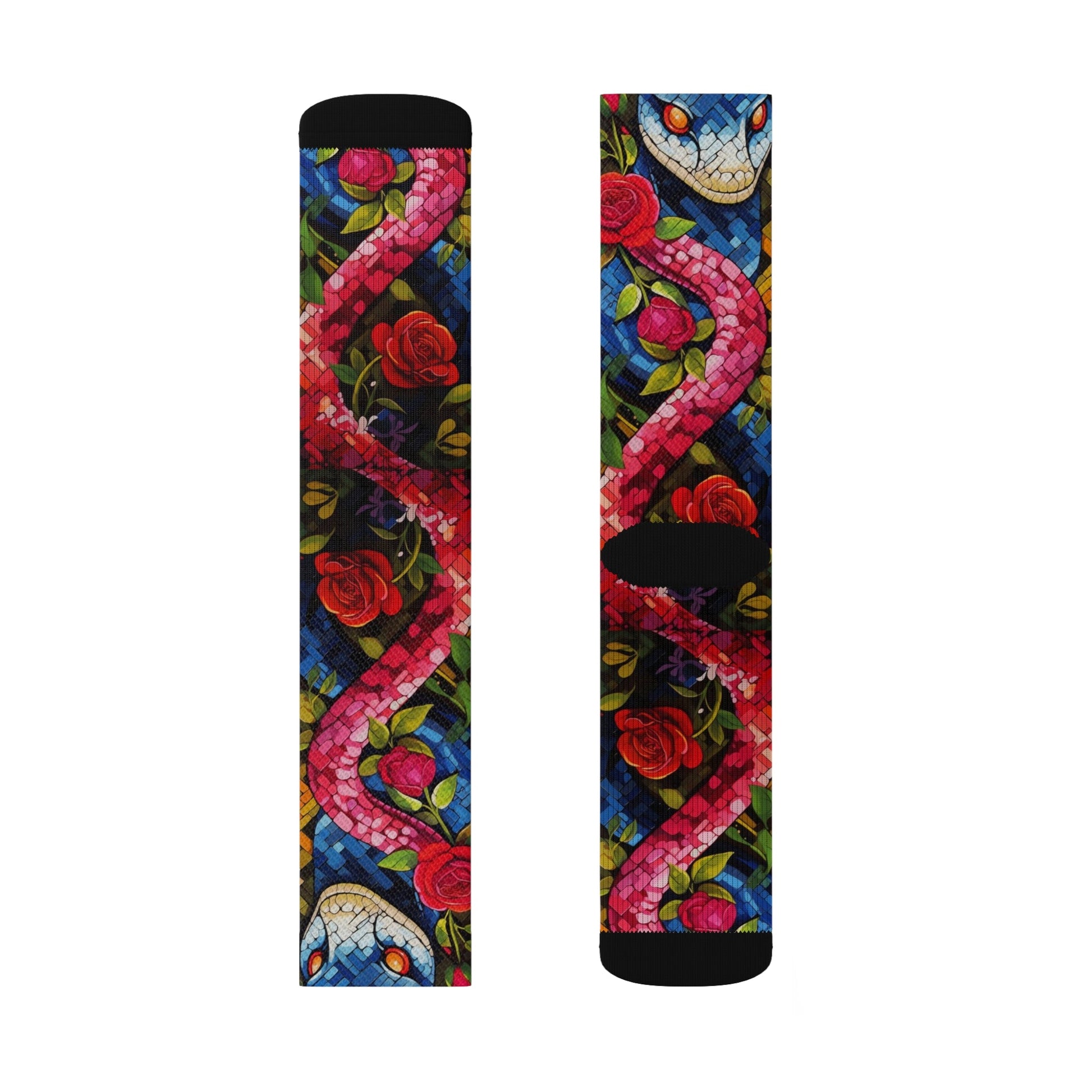 Snakes and Roses Crew Socks - Dope Sox All Over Prints