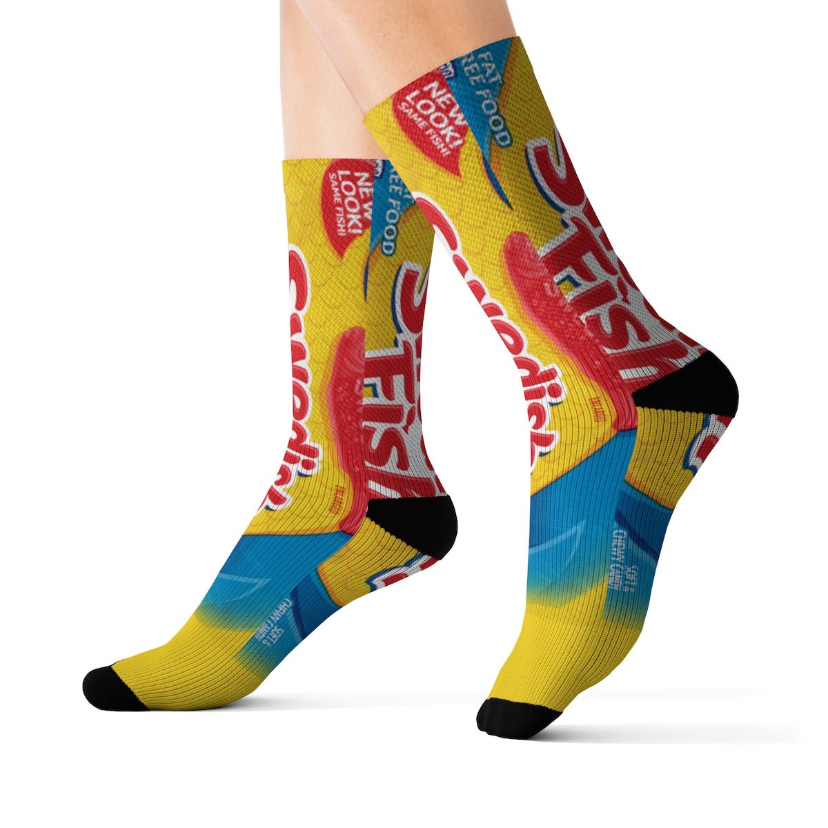 Swedish Fish Graphic Crew Socks - Dope Sox All Over Prints