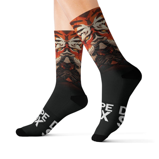 Tiger Anime Socks - Dope Sox All Over Prints