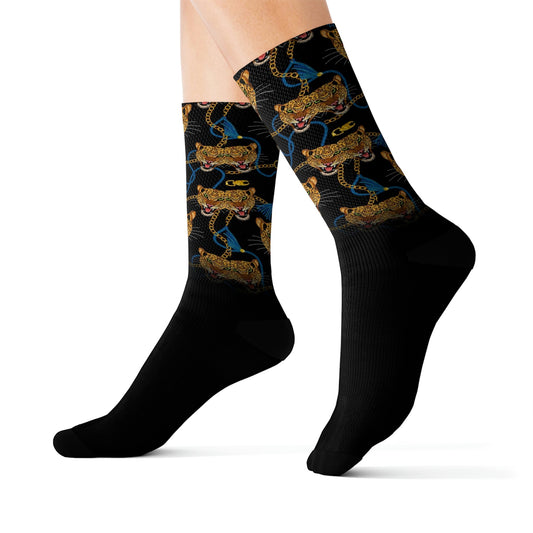 Tiger Printed Luxury Socks - Dope Sox All Over Prints